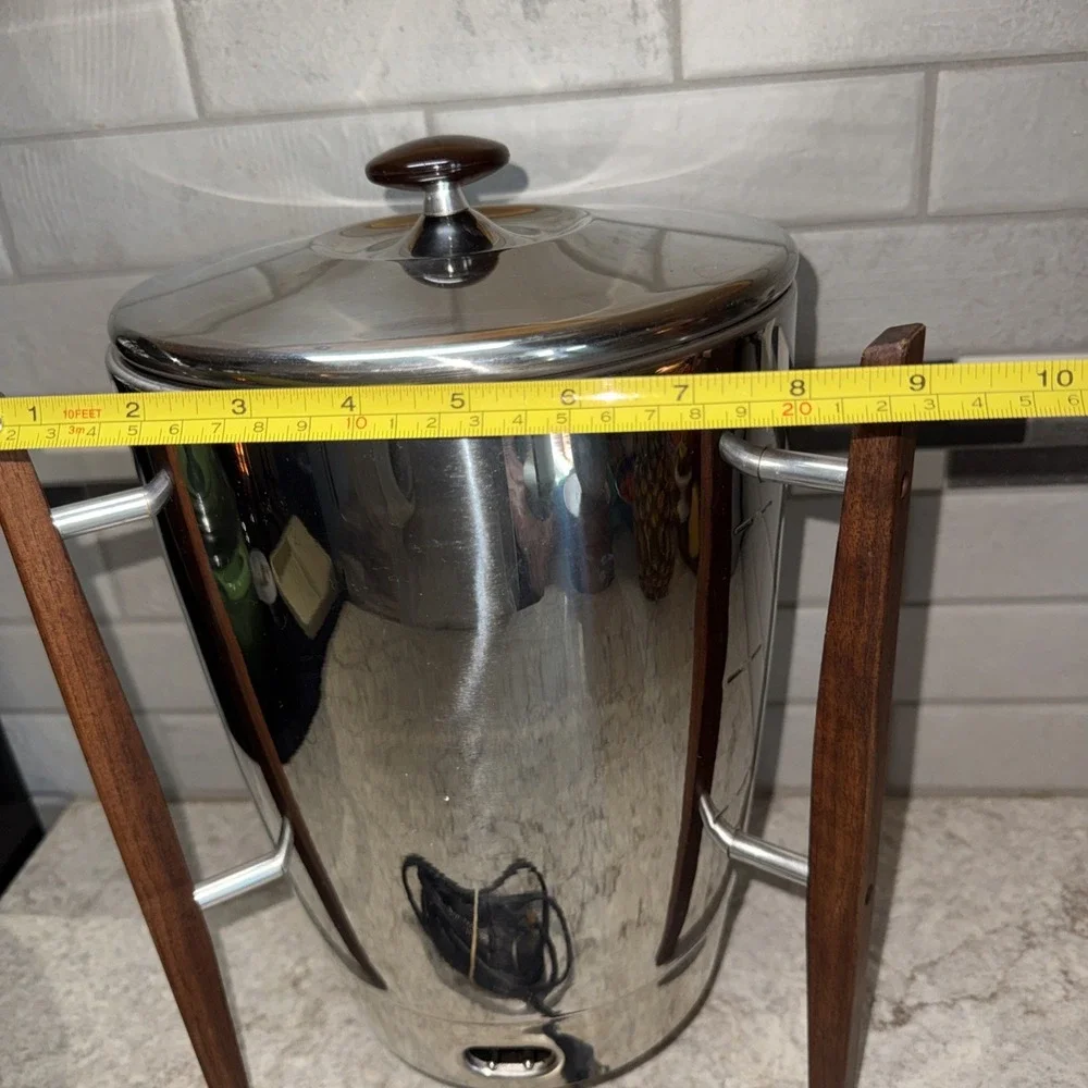 Vintage Regal Ware 1330 Atomic Rocket Coffee Percolator Teak Legs 10-30 Cup MCM